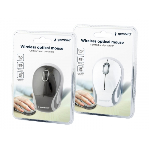 Mouse Optic Gembird MUSW-3B-01-MX, USB Wireless, Mixed Colors
