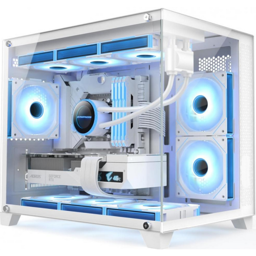 Carcasa 1STPLAYER Gaming MV6 TP WHITE