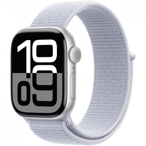 SmartWatch Apple Watch S10 Aluminium, 1.96inch, Curea Nylon, Blue Cloud Sport Loop