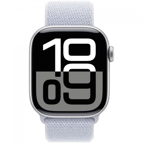 SmartWatch Apple Watch S10 Aluminium, 1.96inch, Curea Nylon, Blue Cloud Sport Loop