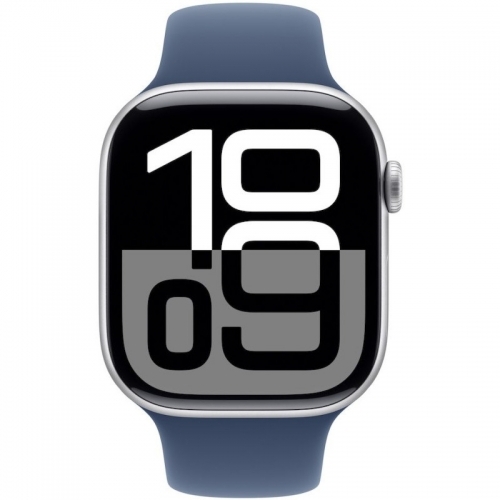 SmartWatch Apple Watch S10 Aluminium, 1.77inch, 4G, Curea Silicon S/M, Denim Sport