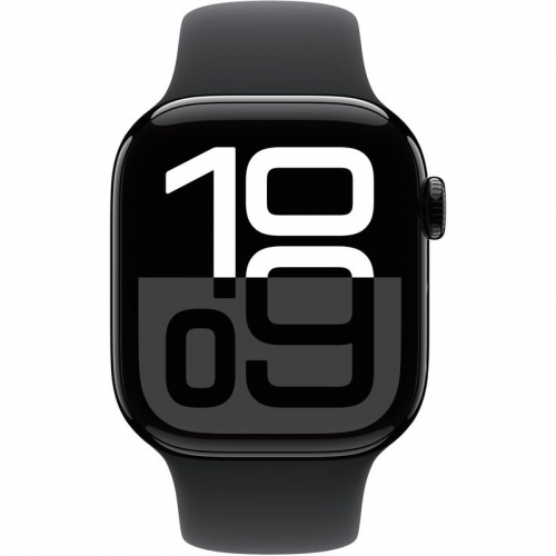 SmartWatch Apple Watch S10 Titanium, 1.77inch, 4G, Curea Silicon M/L, Black Sport Band