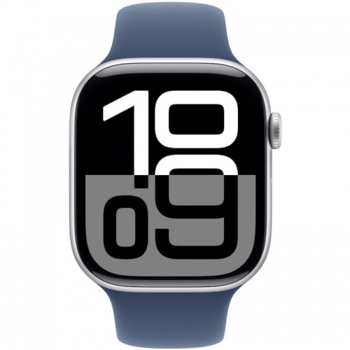 SmartWatch Apple Watch S10 Aluminium, 1.96inch, 4G, Curea Silicon S/M, Denim Sport