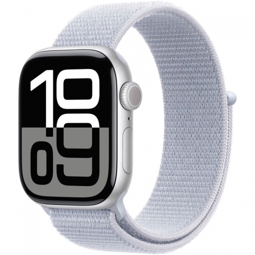 SmartWatch Apple Watch S10 Aluminium, 1.96inch, 4G, Curea Nylon, Blue Cloud Sport Loop
