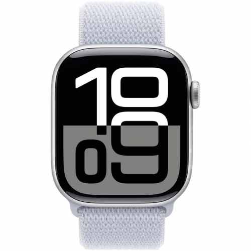 SmartWatch Apple Watch S10 Aluminium, 1.96inch, 4G, Curea Nylon, Blue Cloud Sport Loop
