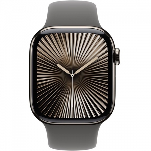 SmartWatch Apple Watch S10 Titanium, 1.96inch, 4G, Curea Silicon S/M, Stone Grey Sport
