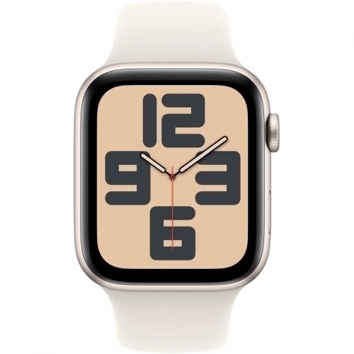 SmartWatch Apple Watch SE (2024) v3 Aluminium, 1.57inch, Curea Silicon S/M, Starlight Sport Band
