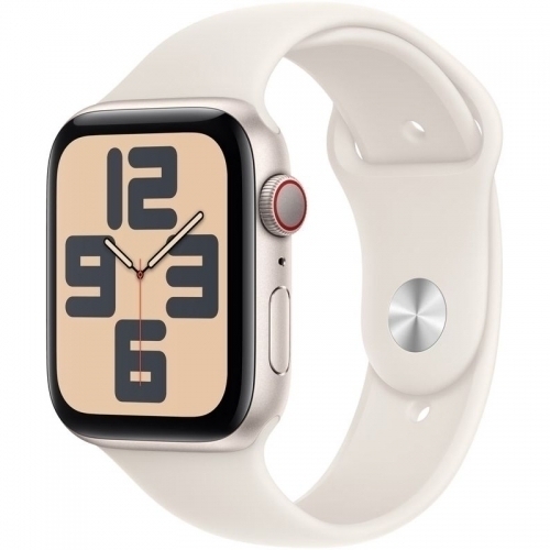 SmartWatch Apple Watch SE (2024) v3 Aluminium, 1.78inch, 4G, Curea Silicon M/L, Starlight Sport Band