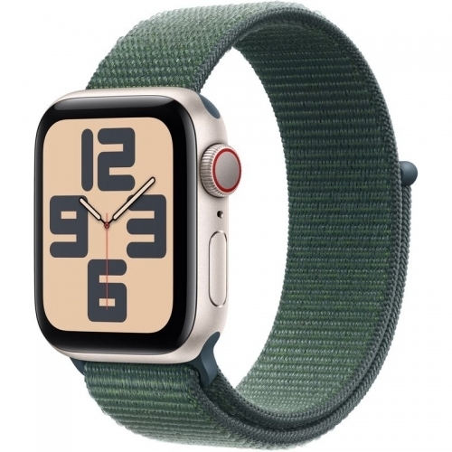 SmartWatch Apple Watch SE (2024) v3 Aluminium, 1.78inch, 4G, Curea Nylon, Starlight-Lake Green Sport Loop