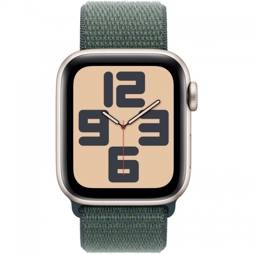 SmartWatch Apple Watch SE (2024) v3 Aluminium, 1.78inch, 4G, Curea Nylon, Starlight-Lake Green Sport Loop