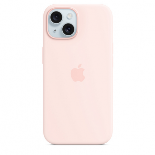 Protectie pentru spate Apple Silicone cu MagSafe pentru iPhone 15, Pink
