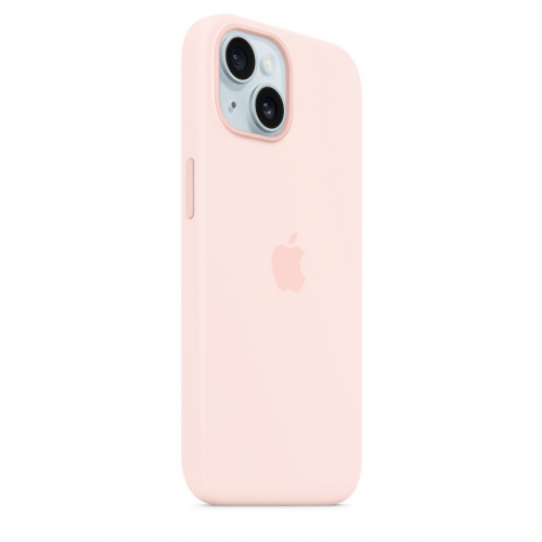 Protectie pentru spate Apple Silicone cu MagSafe pentru iPhone 15, Pink