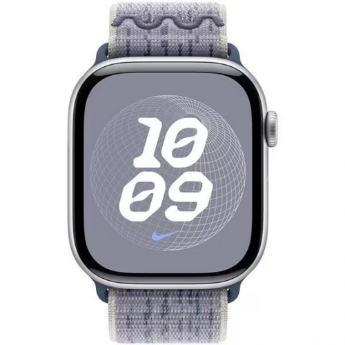 Curea SmartWatch Apple MXU13ZM/A, 46mm, Sport Loop Grey/Blue Nike