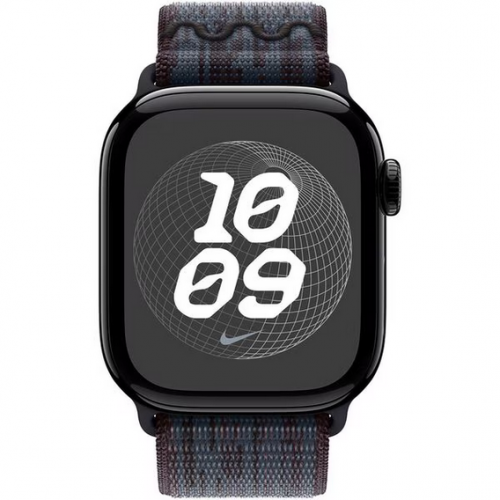 Curea SmartWatch MYJA3ZM/A, 42mm, Sport Loop Black/Blue Nike
