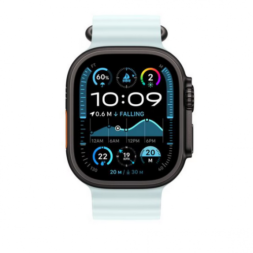 Curea SmartWatch MYP83ZM/A, 49mm, Ice Blue Ocean/Black Titanium Finish