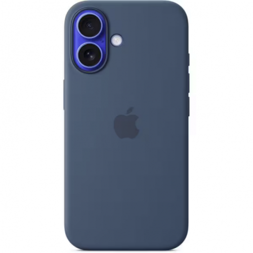 Protectie pentru spate Apple Silicone cu MagSafe pentru iPhone 16, Denim