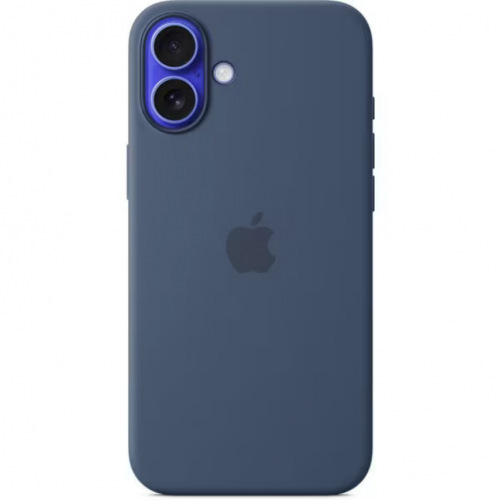 Protectie pentru spate Apple Silicone cu MagSafe pentru iPhone 16 Plus, Denim