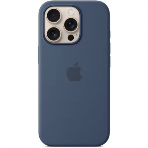 Protectie pentru spate Apple Silicone cu MagSafe pentru iPhone 16 Pro, Denim