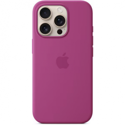 Protectie pentru spate Apple Silicone cu MagSafe pentru iPhone 16 Pro, Fuchsia