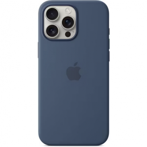 Protectie pentru spate Apple Silicone cu MagSafe pentru iPhone 16 Pro Max, Denim