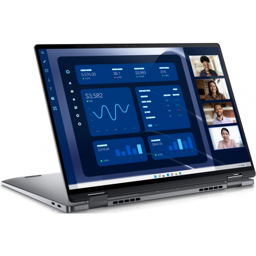 Laptop 2-in-1 Dell Latitude 9450, Intel Core Ultra 7 165U, 14inch Touch, RAM 32GB, SSD 1TB, Intel Graphics, Windows 11 Pro, Grey
