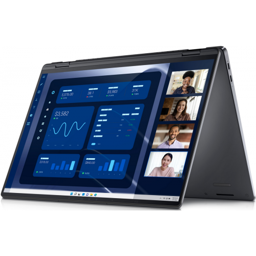 Laptop 2-in-1 Dell Latitude 9450, Intel Core Ultra 7 165U, 14inch Touch, RAM 32GB, SSD 1TB, Intel Graphics, Windows 11 Pro, Grey