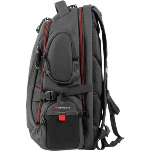 Rucsac Genesis Pallad 550 pentru laptop de 17.3 inch, Grey-Red