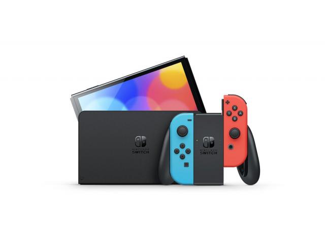 Consola Nintendo Switch OLED, Neon Blue/Neon Red Joycon, Black