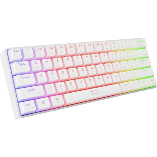 Tastatura Genesis Thor 660 G2 Gateron Red Switch, RGB LED, USB/USB Wireless/Bluetooth, White