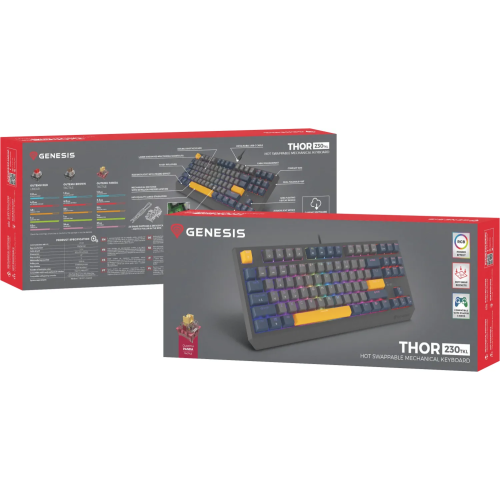 Tastatura Genesis Thor 230 TKL, RGB LED, USB, Naval Blue Negative