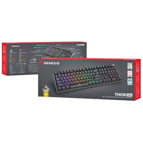 Tastatura Genesis Thor 404 NKG-2297, RGB LED, USB, Black
