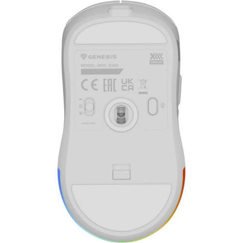 Mouse Optic Genesis Zircon XIII, RGB LED, USB/USB Wireless, White