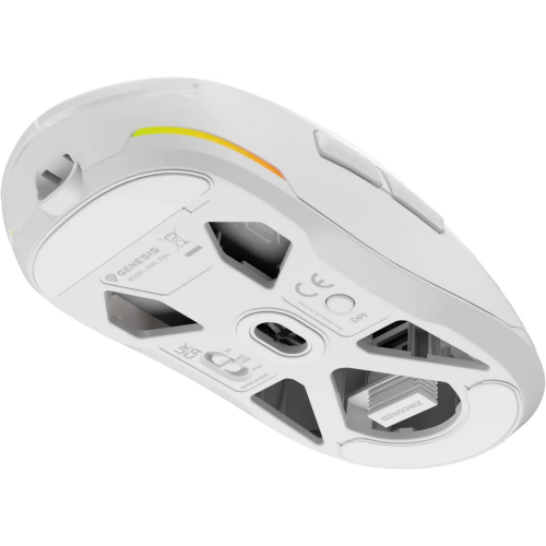 Mouse Optic Genesis WS Zircon 660 Pro, RGB LED, USB/USB Wireless/Bluetooth, White