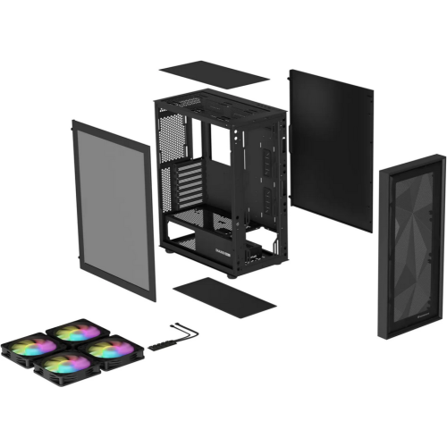 Carcasa Genesis Diaxid 605 ARGB Black, Fara sursa