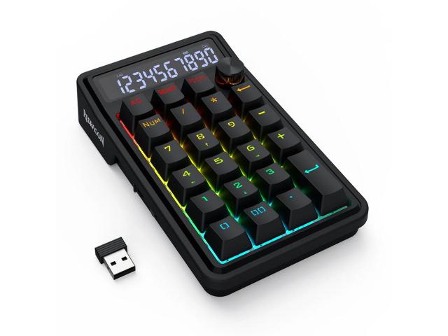 Numpad mecanic Bluetooth cu si fara fir Redragon Cove negru iluminare RGB