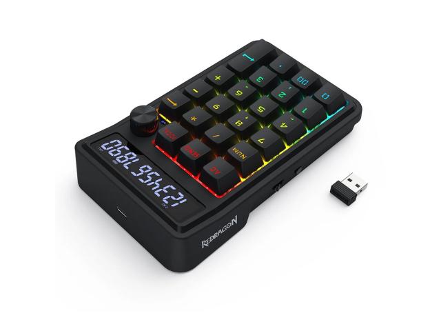 Numpad mecanic Bluetooth cu si fara fir Redragon Cove negru iluminare RGB