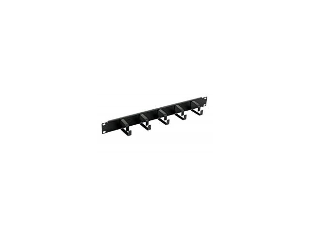 Organizator cabluri orizontal 5 inele, 1U 19 inch, metalic, Techly