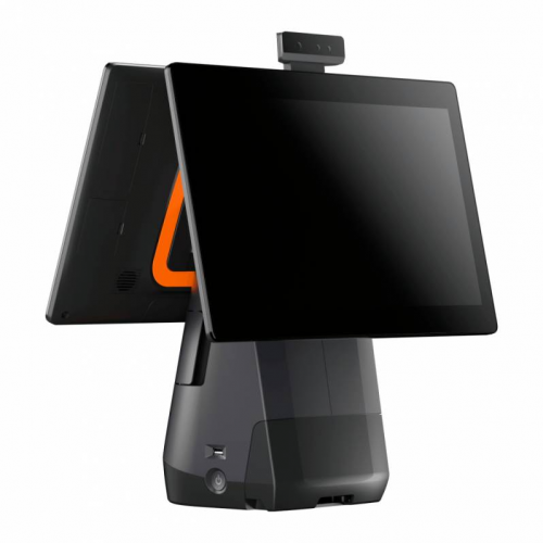 Sistem POS SUNMI T2s L1563, Qualcomm Snapdragon Kryo 260, 15.6inch + 15.6inch Customer Display, RAM 4GB, Flash 64GB, Android 9.0, Black-Orange