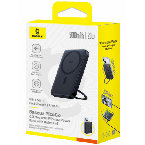 Baterie externa Baseus PicoGo, 5000 mAh, 1 x USB-C, Black