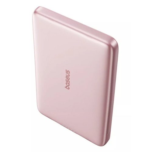 Acumulator extern Baseus PicoGo 5000mAh, 20W, Ultra-Slim, Magsafe, pentru iPhone seria 12-17, Roz