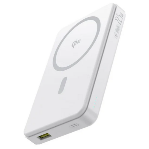 POWER BANK Baseus Airpow 2 Qi2 Magnetic, 1 x USB Type-C, 1 x USB, include cablu USB Type-C la USB Type-C 20V/3A 30cm, capacitate 10000mAh 22.5W, alb 