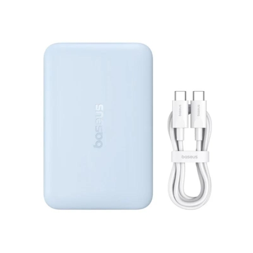 POWER BANK Baseus EnerFill FM11, 10000mAh, 22.5W, prindere magnetica incarcare wireless 15W, 1 x USB Type-C, cablu inclus USB Type-C la USB Type-C 30cm, albastru, 