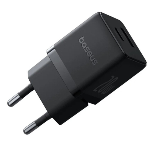 Incarcator retea Baseus Palm, 1 x USB-A, 1 x USB-C, 20 W, Black