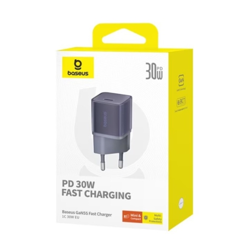 Incarcator retea Baseus GaN5S, 1 x USB-C, 30W, Dark Purple