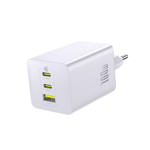 INCARCATOR retea Baseus EnerFill FE11, Quick Charge 100W, 2 x USB Type-C, 1 x USB, alb 