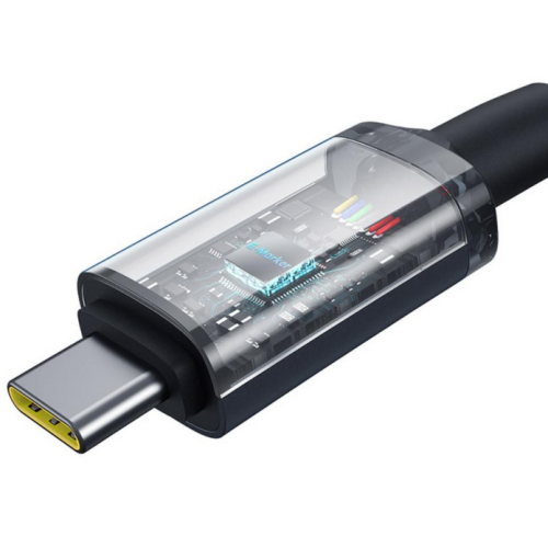 Cablu de date Baseus Crystal Shine, USB-C male - USB-C male, 1.5 m, Black