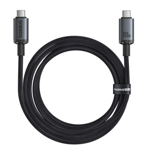 Cablu de date Baseus Crystal Shine, USB-C male - USB-C male, 1.5 m, Black