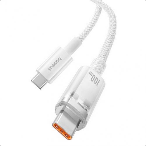 Cablu de date Baseus Explorer Series, USB-C male - USB-C male, 1m, White