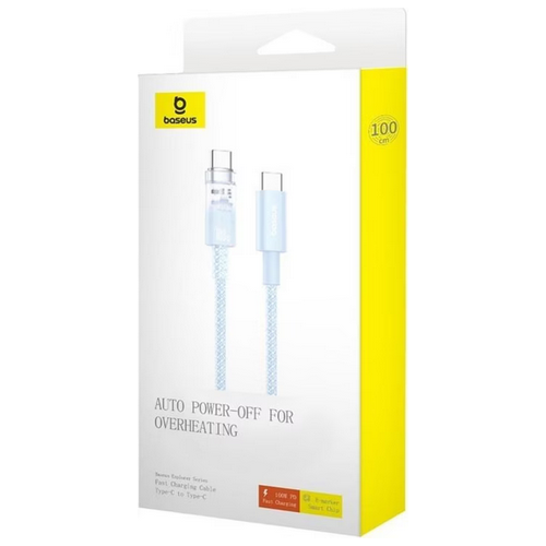 Cablu de date Baseus P10319703311-00, USB-C male - USB-C male, 1 m, Blue
