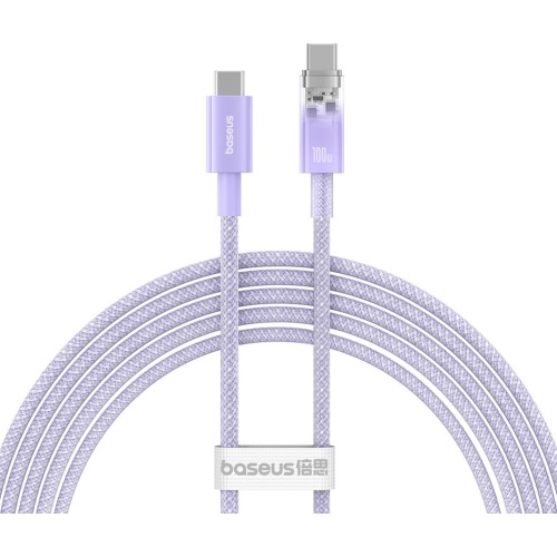 Cablu de date Baseus P10319703511-01, USB-C male - USB-C male, 2 m, Purple